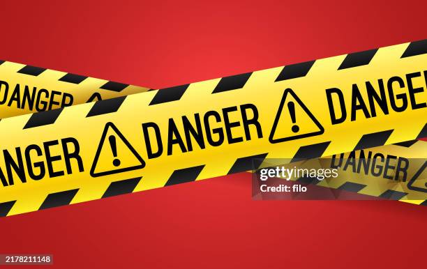 danger caution warning barrier tape - keep out sign stock illustrations