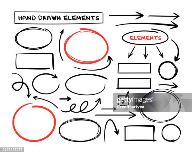 ilustraciones, imágenes clip art, dibujos animados e iconos de stock de garabatos de marcador resaltador - bolígrafo y marcador