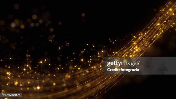 golden wave sparkle background with copy space - magia foto e immagini stock