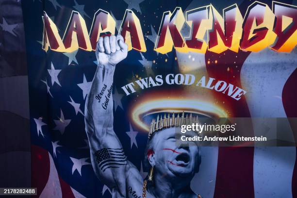 Trump merchandise is for sale as supporters of the 2nd Amendment join a crowd of right-wing political activists at the annual Rod of Iron Festival,...