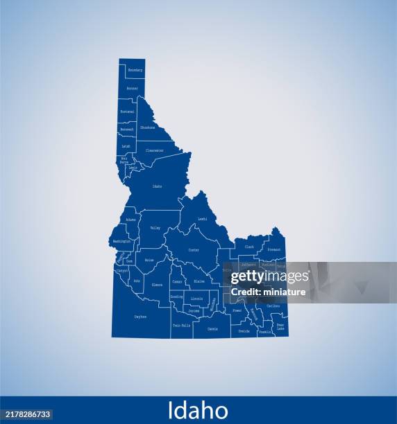 ilustraciones, imágenes clip art, dibujos animados e iconos de stock de mapa de idaho - idaho