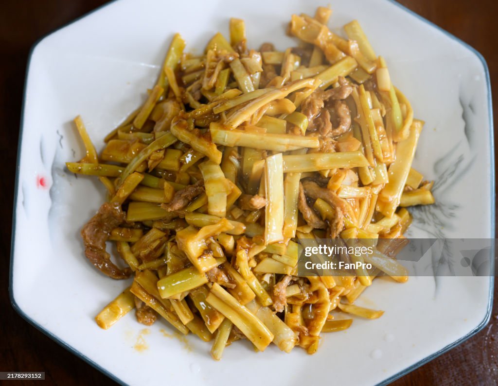 Chinese food, roasted bamboo shoots