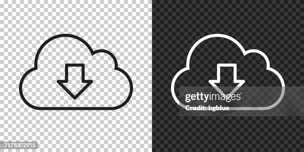 cloud download. icon for design on blank background - cloud isolated transparent stock illustrations