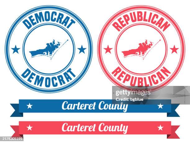 carteret county, north carolina. map on rubber stamp with banner - beaufort north carolina stock illustrations