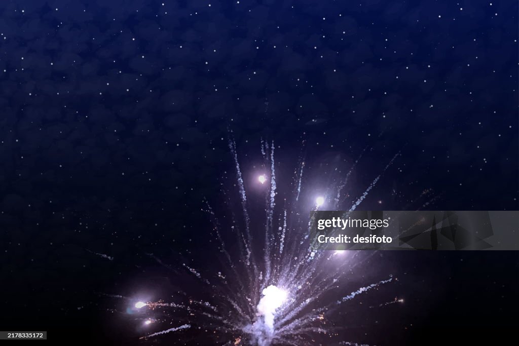 Silver Rope Firework Metallic Shiny Silver White Colored Fireworks Sparkling Explosions Over ...
