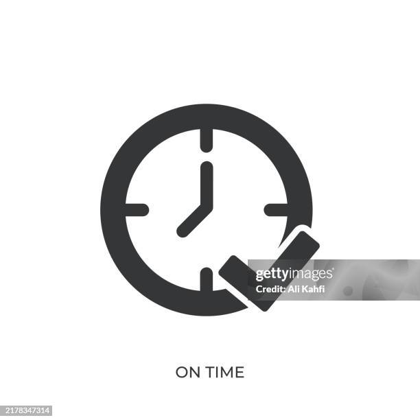 on time glyph solid icon. solid icon that can be applied anywhere, simple, pixel perfect and modern style - past present and future stock illustrations