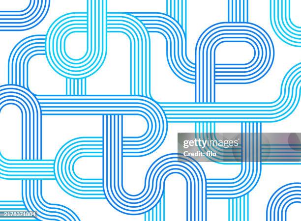 ilustrações, clipart, desenhos animados e ícones de linhas de labirinto de caminho de complexidade moderna fundo abstrato - trilha passagem de pedestres