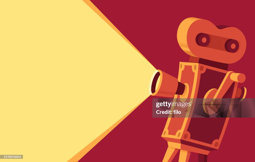 Movie Camera Film Screening Background