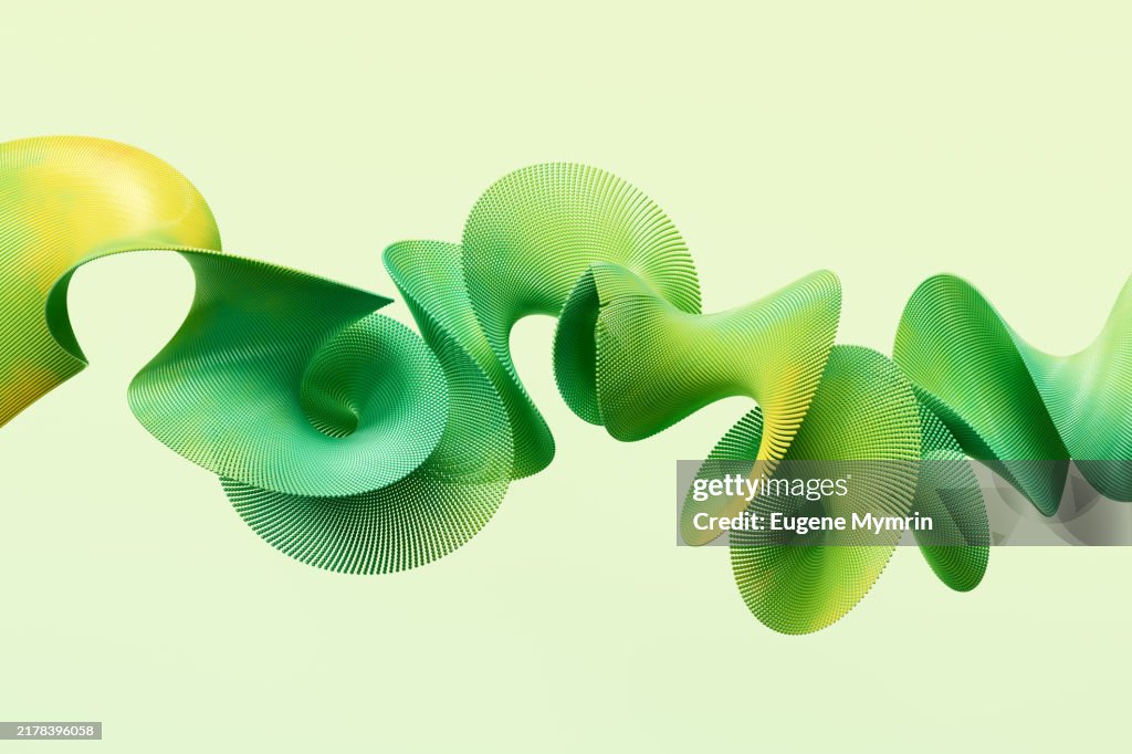 3D Ribbon-Like Form Twists and Curls in a Fluid, Organic Manner, with Intricate, Undulating Shapes that Suggest Movement and Flexibility.