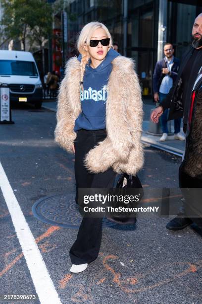 Rosé aka Roseanne Park MBE is seen in Midtown on October 14, 2024 in New York City.