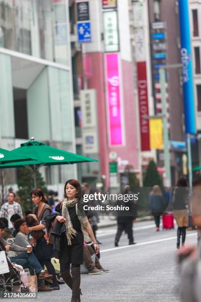 ginza tokyo scene in autumn - ginza stock pictures, royalty-free photos & images