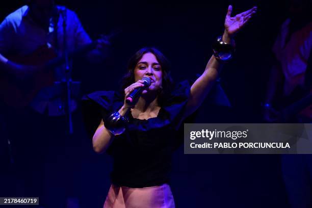 Brazilian singer Roberta Sa performs at Circo Voador in Río de Janeiro, Brazil, on October 18, 2024.