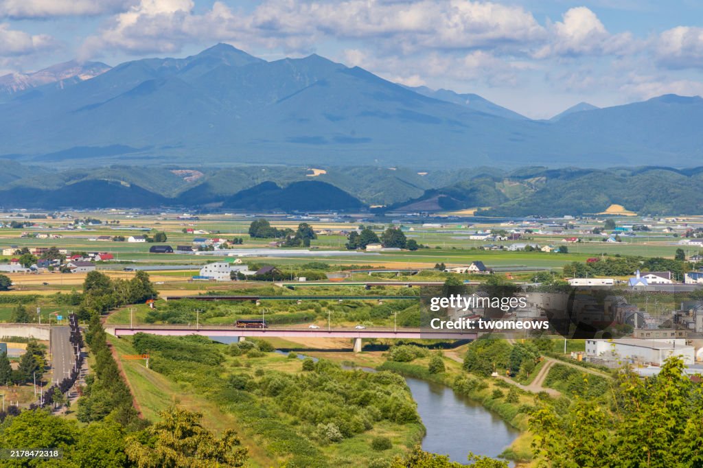 Landscape of Furano town.