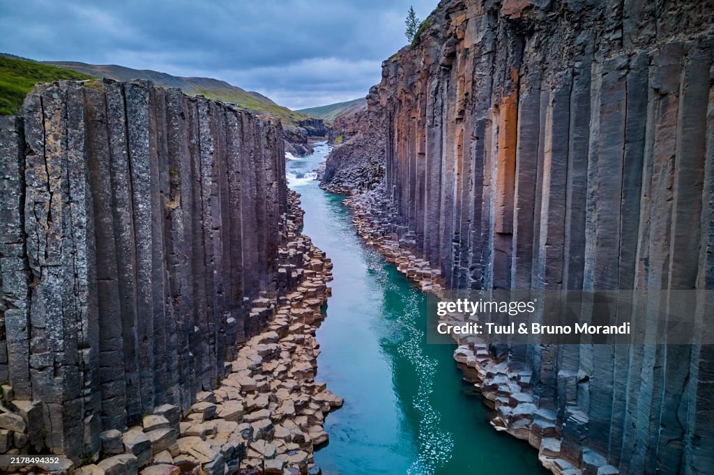 Iceland, Austurland province, Egilsstadi, Studlagil Canyon, basalt columns
