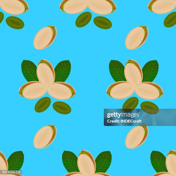pistachio seamless pattern - salt flakes stock illustrations