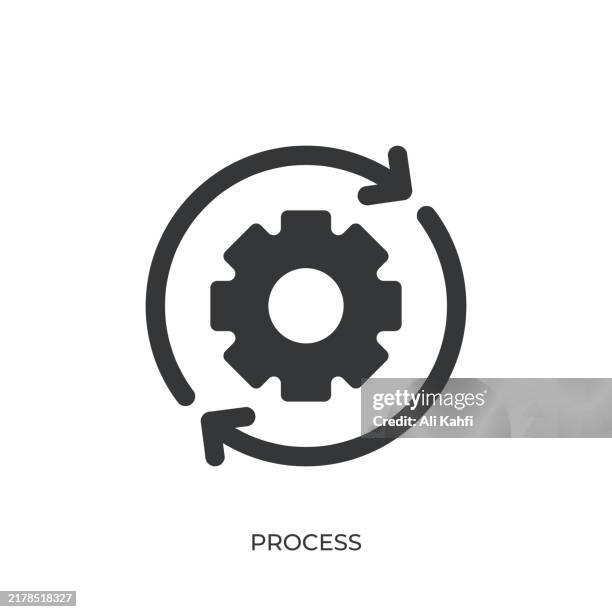 process glyph solid icon. solid icon that can be applied anywhere, simple, pixel perfect and modern style - process improvement stock illustrations