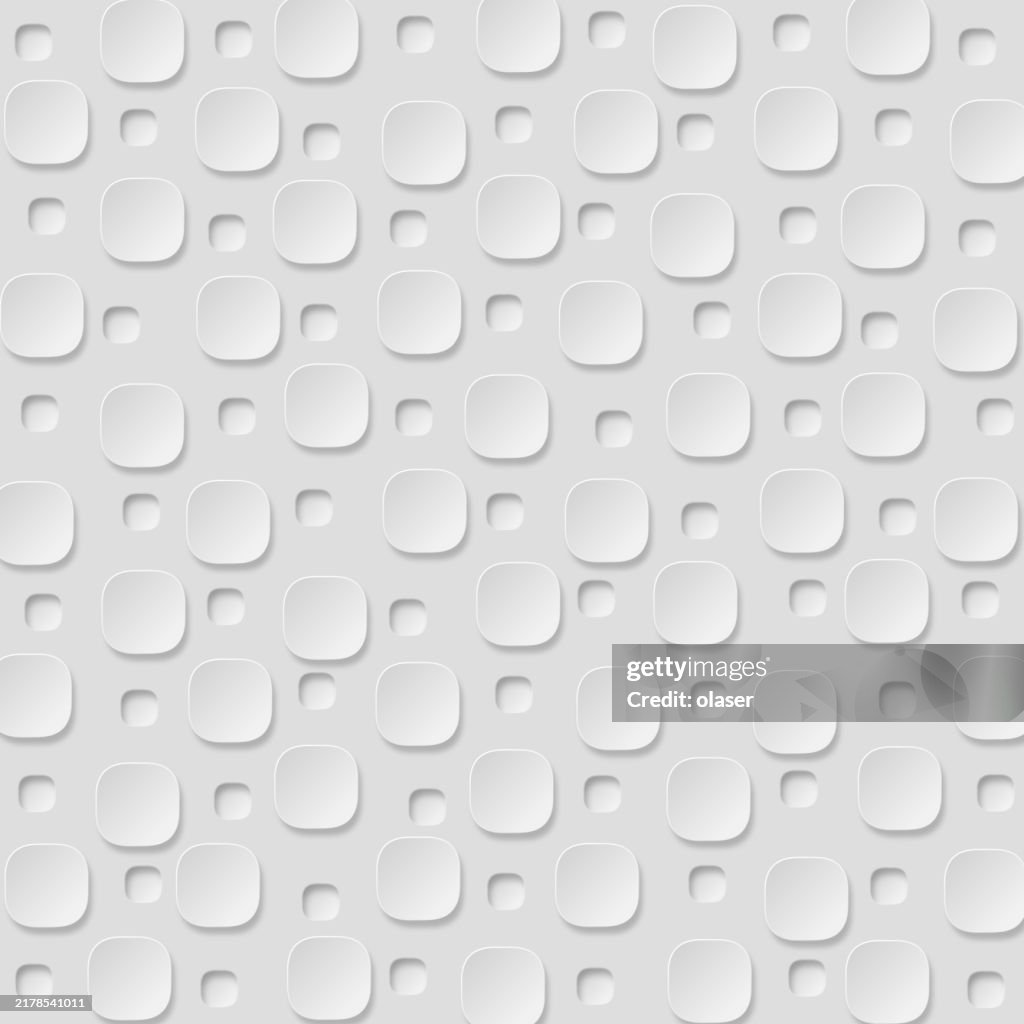 Rounded Block Pattern Seamless Pattern Of Rounded Squares In White Tones High-Res Vector ...