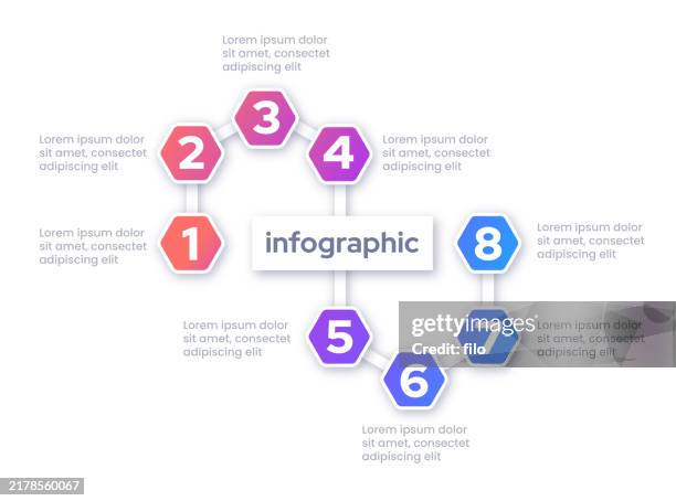 Eight Step Infographic Line High-Res Vector Graphic - Getty Images