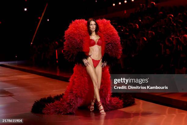 Bella Hadid walks the runway for the Victoria's Secret Fashion Show 2024 on October 15, 2024 in New York City.