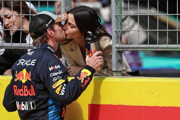 Max Verstappen of the Netherlands and Oracle Red Bull Racing and Kelly Piquet in parc feme during the Sprint/qualifying ahead of the F1 Grand Prix of...
