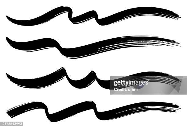 paint brush strokes - waves stock illustrations