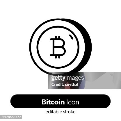 Bitcoin Line Icon. Editable Stroke Vector Icon. Bitcoin Line Icon. Editable Stroke Vector Icon.