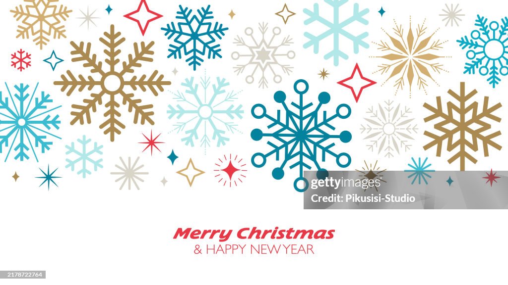 Holiday Christmas and new year background with Snowflakes and sparkles.
