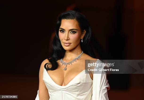 Kim Kardashian at the Fourth Annual Academy Museum Gala held at Academy Museum of Motion Pictures on October 19, 2024 in Los Angeles, California.