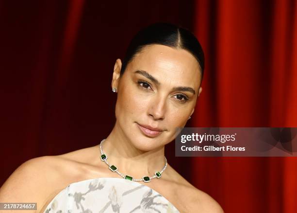 Gal Gadot at the Fourth Annual Academy Museum Gala held at Academy Museum of Motion Pictures on October 19, 2024 in Los Angeles, California.