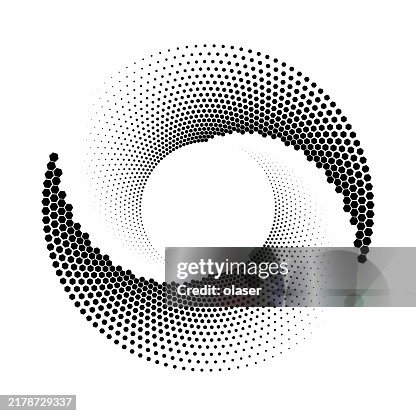 Halftone spiral pattern created with black dots. Halftone spiral pattern created with black dots.