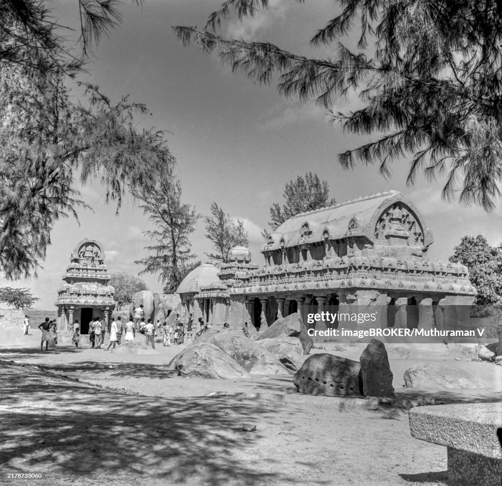 Five Rathas In Mamallapuram or mahabalipuram, Tamil nadu 7th Century, India, Asia
