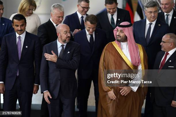 Charles Michel President of European Council and Prince Mohammed bin Salaman bin Abdulaziz Crown Prince and Prime Minister of Saudi Arabia attend a...