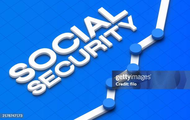 social security value cost 3d graph chart background - social security stock pictures, royalty-free photos & images