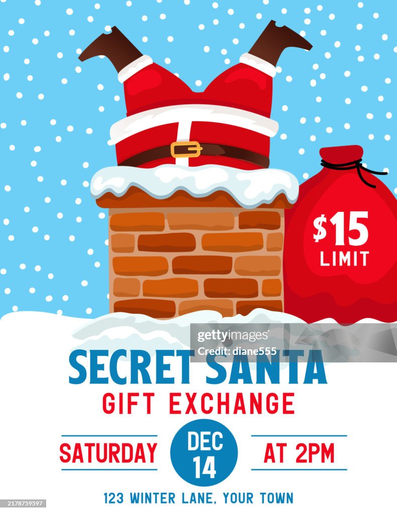 Secret Santa Invitation Poster Template HighRes Vector Graphic Getty