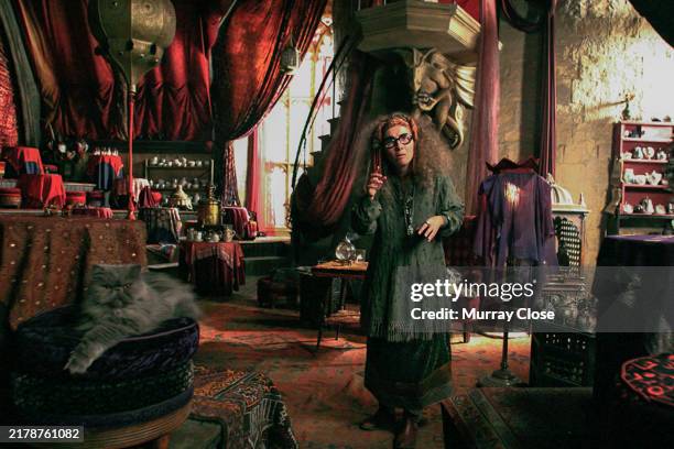 Actor, Emma Thompson on the set of the film 'Harry Potter and The Prisoner of Azkaban', London, England, 2003