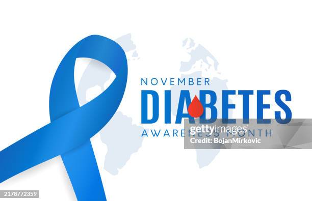 ilustraciones, imágenes clip art, dibujos animados e iconos de stock de tarjeta del mes de la concientización sobre la diabetes, antecedentes, noviembre. vector - día mundial de la diabetes