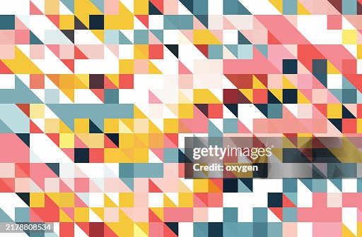 Colorful Geometric Pattern with Triangular Shapes. A dynamic geometric pattern featuring an arrangement of colorful triangular shapes in vibrant hues of red, yellow, blue, and pink, creating a modern, abstract mosaic design. Colorful Geometric Pattern with Triangular Shapes. A dynamic geometric pattern featuring an arrangement of colorful triangular shapes in vibrant hues of red, yellow, blue, and pink, creating a modern, abstract mosaic design.