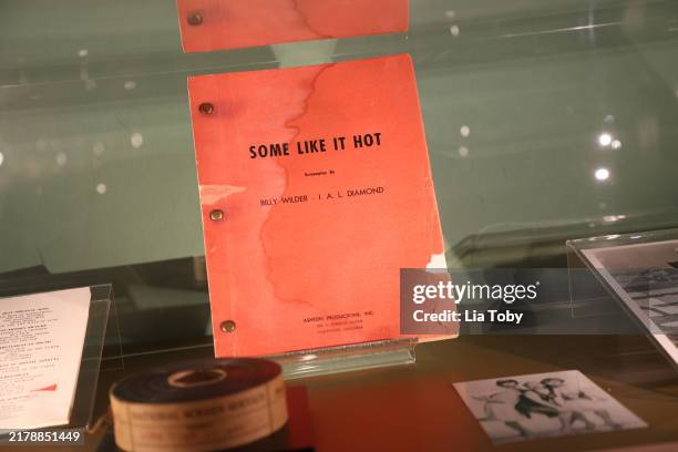 Original film script from Some Like it Hot, from the Ted Stampfer collection, on display at "MARILYN: The Exhibition" at Arches Beneath London Bridge...