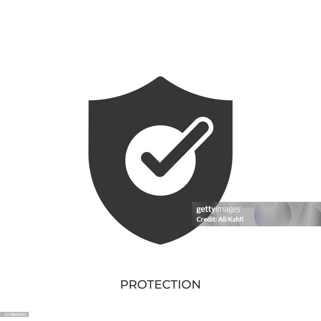 Protection glyph solid icon. Solid icon that can be applied anywhere, simple, pixel perfect and modern style