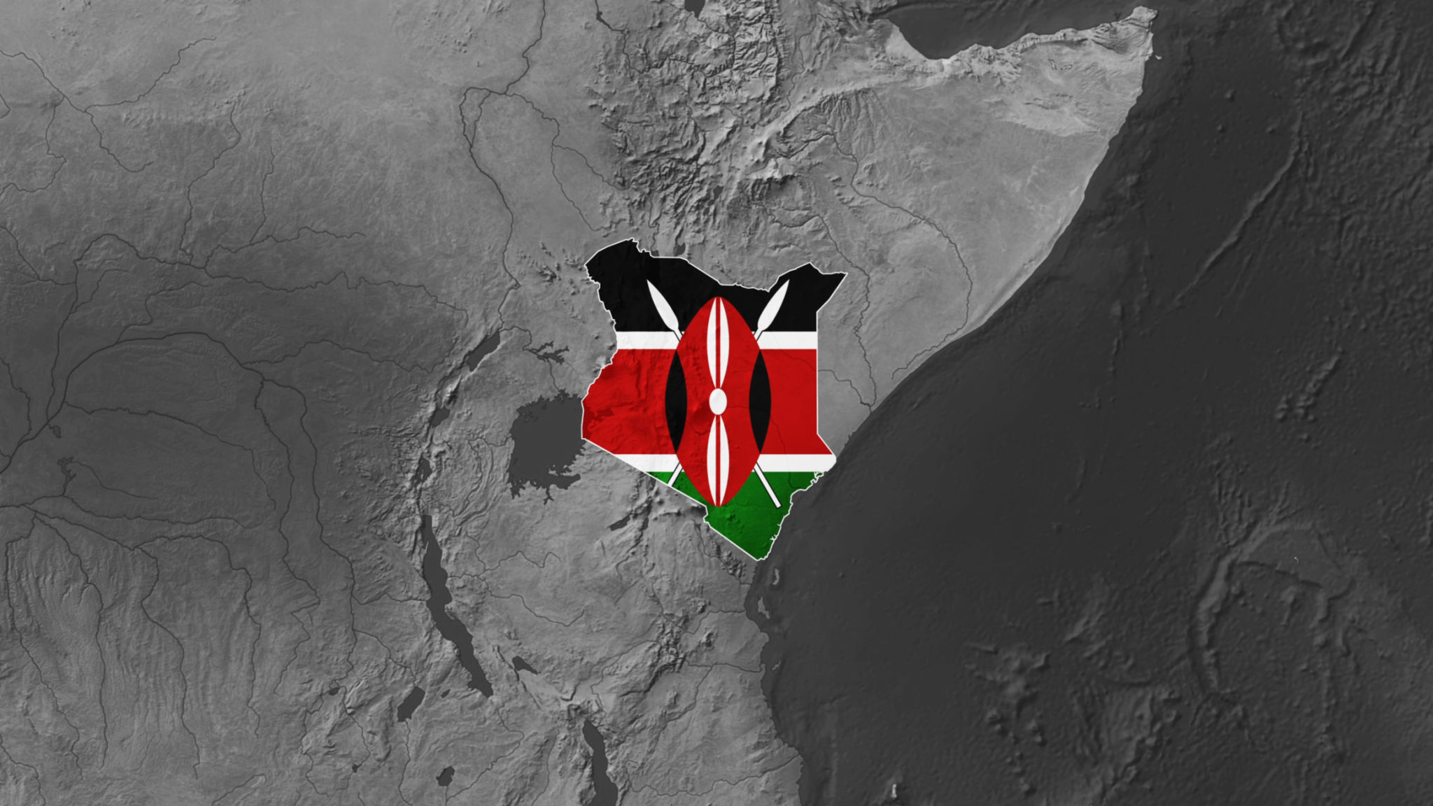 World Map with Kenya Flag Overlay World Map with Kenya Flag Overlay