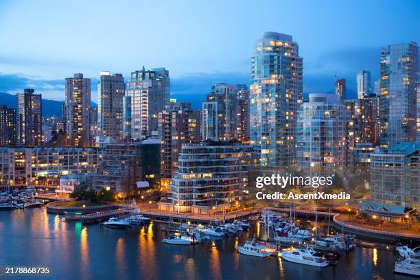 false creek harbour, vancouver, bc. - human settlement stock pictures, royalty-free photos & images