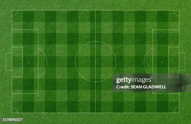 football pitch from above - campo de futebol imagens e fotografias de stock