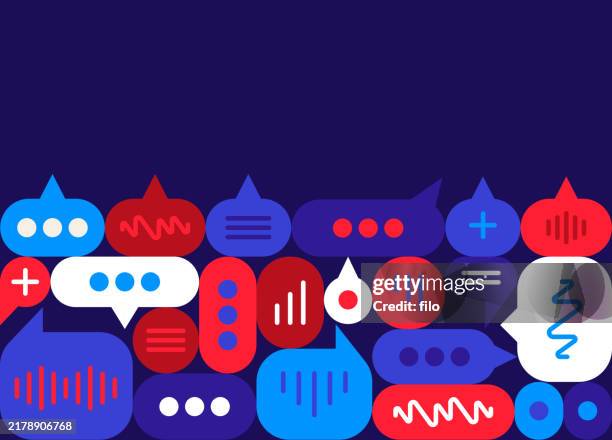illustrations, cliparts, dessins animés et icônes de speech bubble talking chatting quote communication abstract background frame - débat