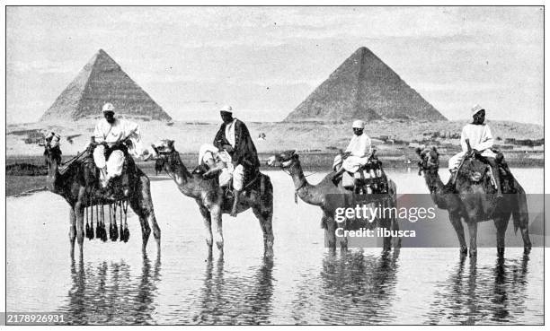 antique image: egypt - sphinx stock illustrations