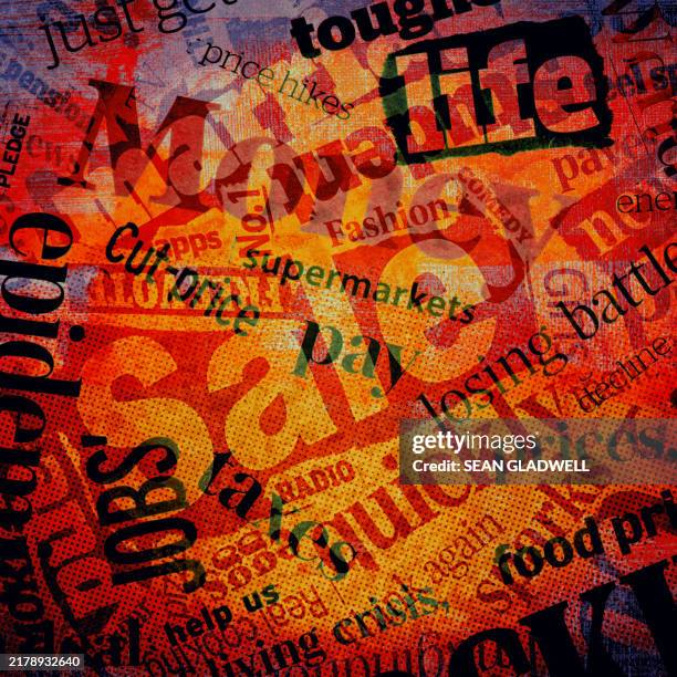 news headline montage - tabloid journalism stock pictures, royalty-free photos & images