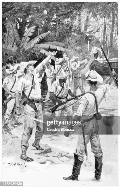 antique image - jungle explorer stock illustrations