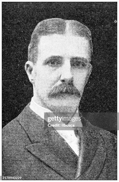 antique image: president faunce of brown university - brown university stock illustrations