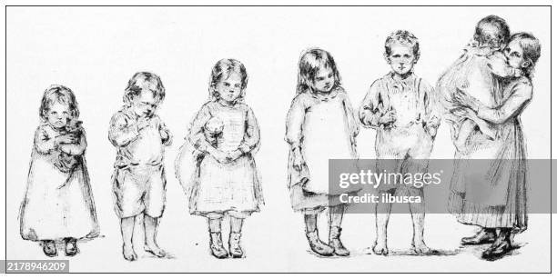 antique image: family - brothers stock illustrations