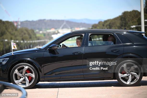 Queen Camilla and King Charles III visit the Australian War Memorial on October 21 in Canberra, Australia. The King's visit to Australia is his first...