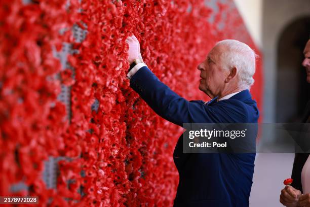 King Charles III visits the Australian War Memorial on October 21 in Canberra, Australia. The King's visit to Australia is his first as monarch, and...